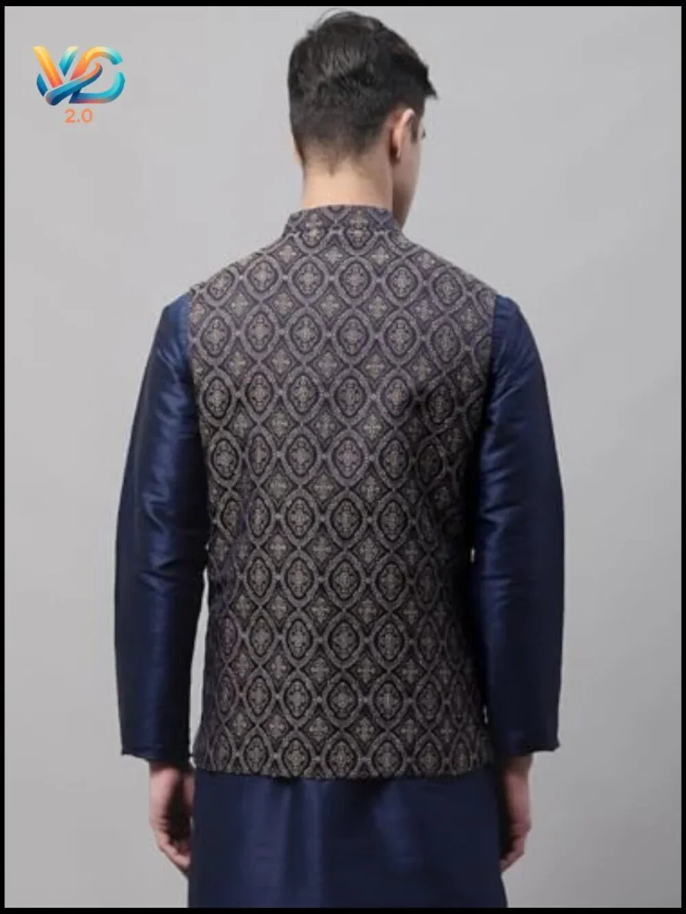Men's Nehru Jacket Vest Brocade Silk Blend Mandarin Collar Wedding Festive